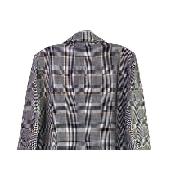 Lane Bryant Double Breasted Houndstooth Plaid Blazer Shoulder Pads 16 Grey #4103 - Picture 5 of 15